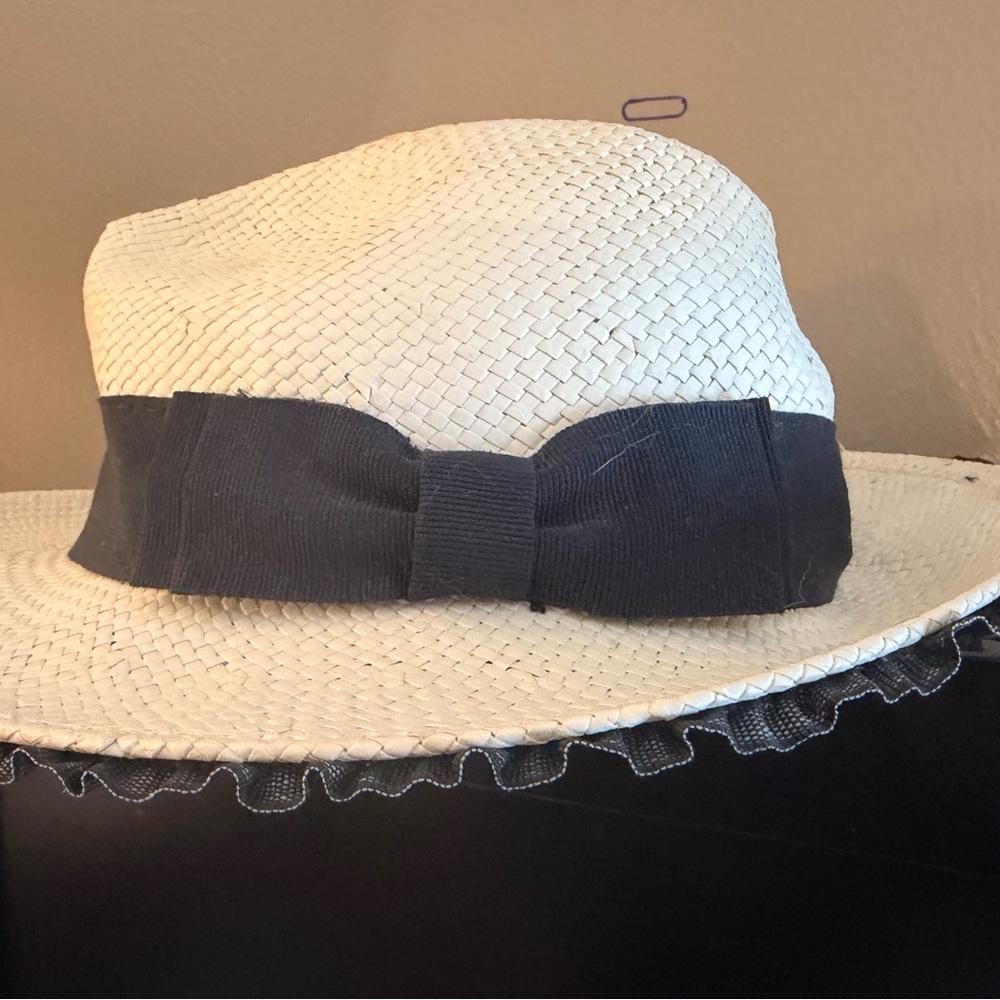 Helene Berman White Textured Hat